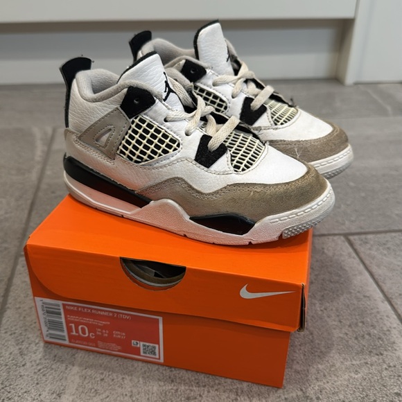 Jordan Other - Nike Air Jordan 4 Retro TD Military Black Sneakers, Toddler Sz 10C